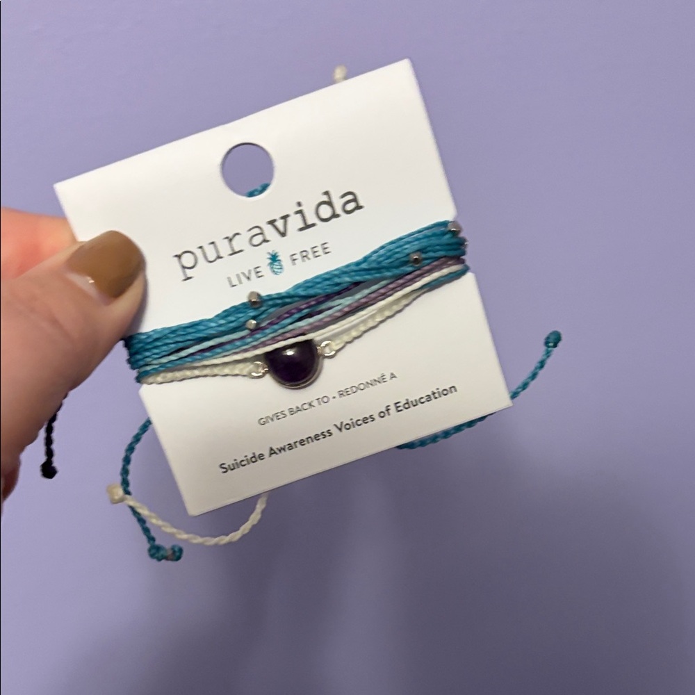 Pura Vida Teal and Purple Bracelet Trio